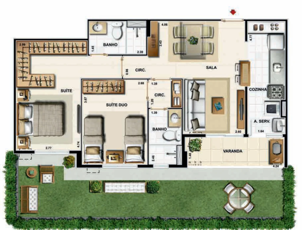 64,14 M²