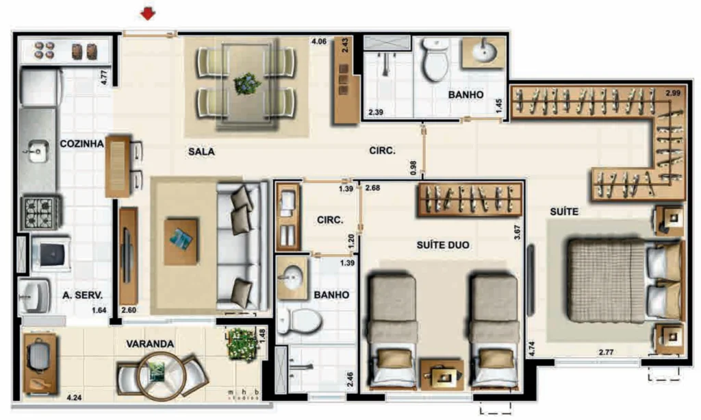 64,14 M²